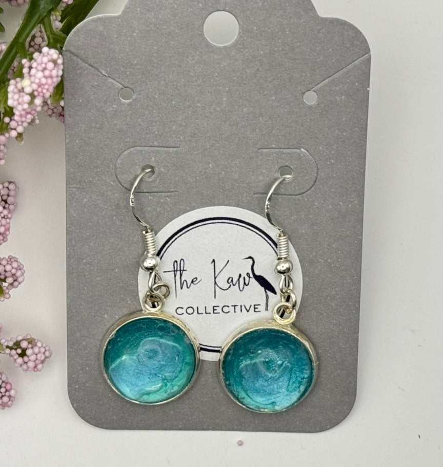 Aqua dangle earrings
