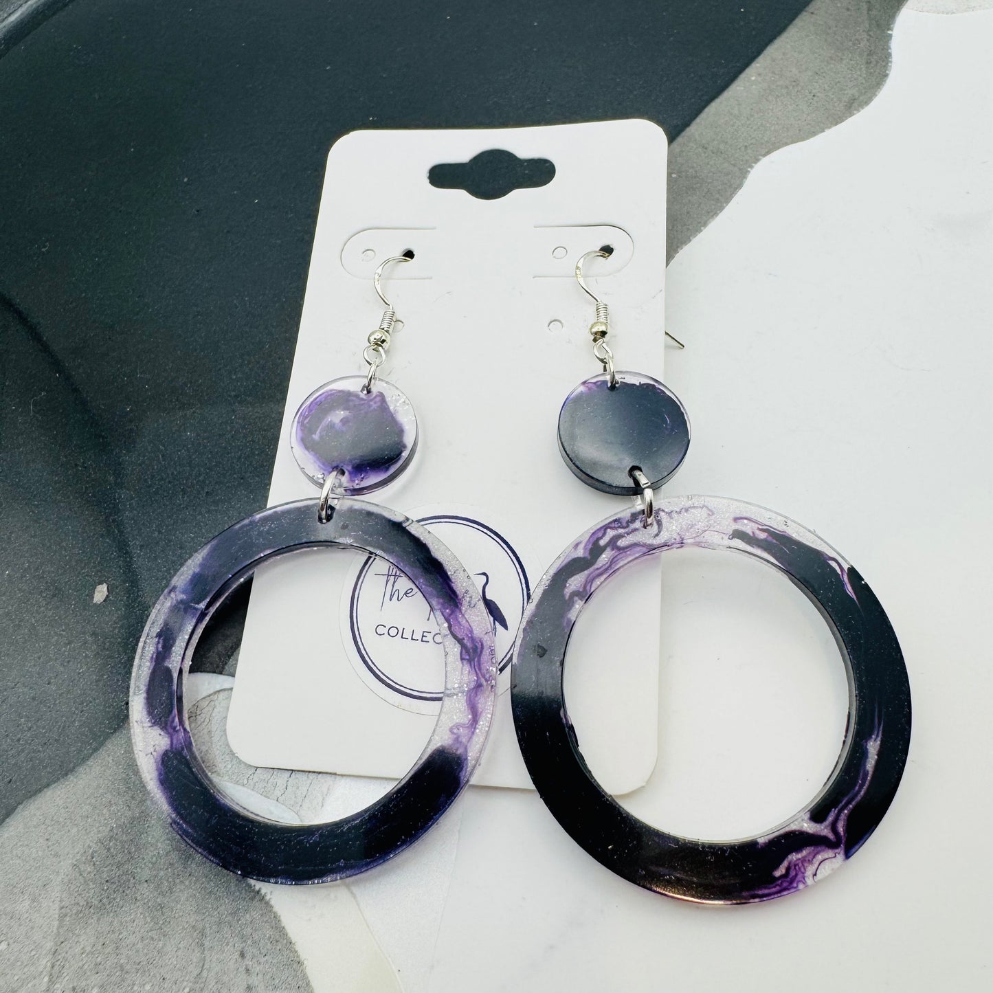 Violet Swirl Hoops