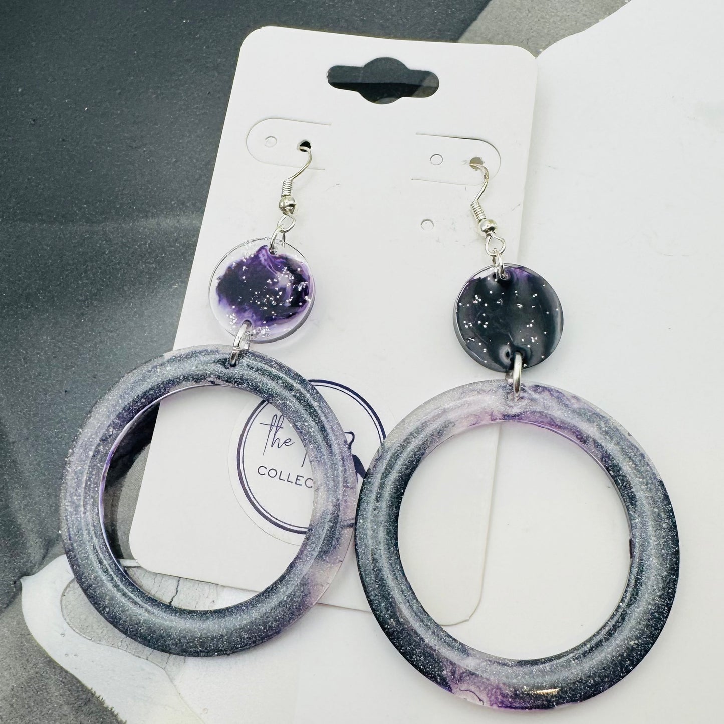 Violet Swirl Hoops