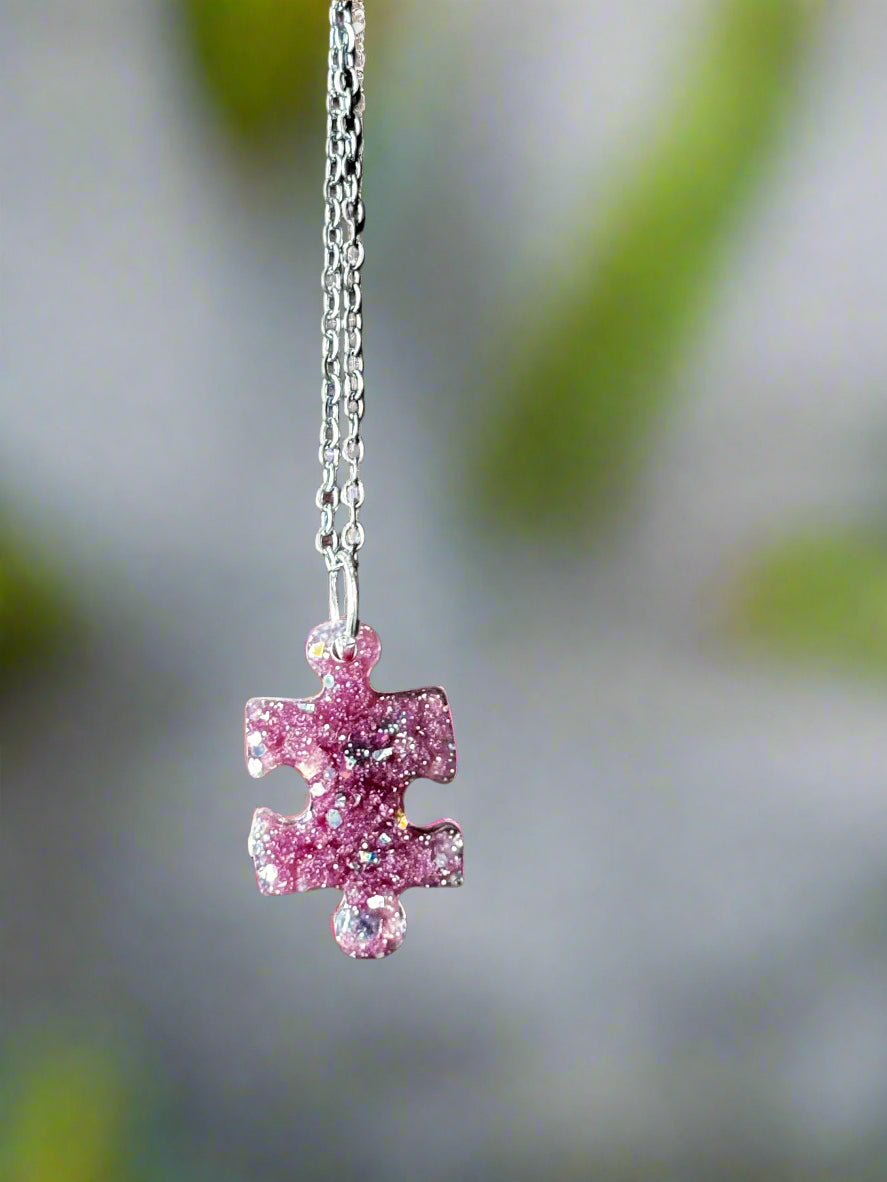Pink Puzzle Pendant