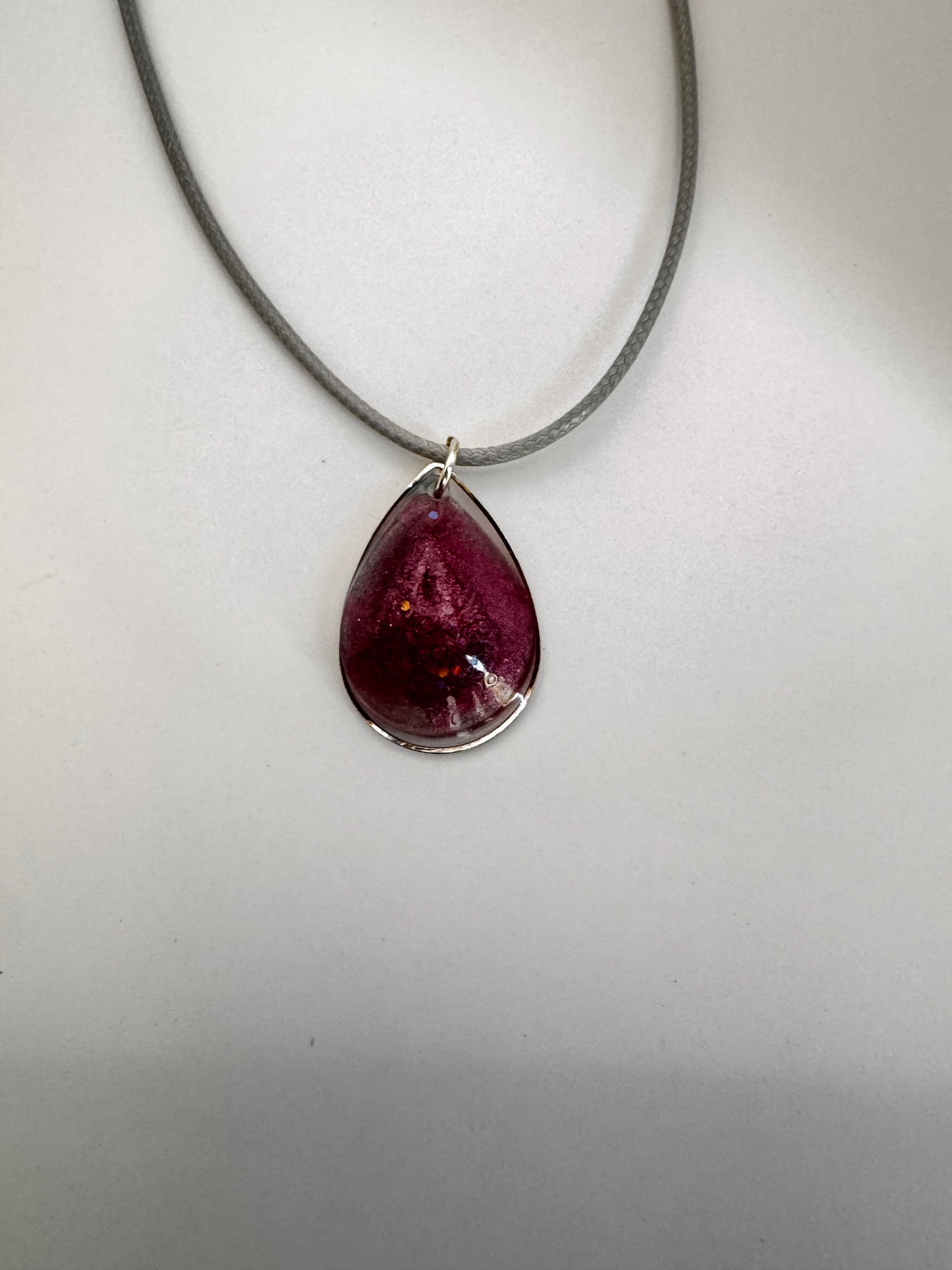 Midnight Pink Teardrop Pendant