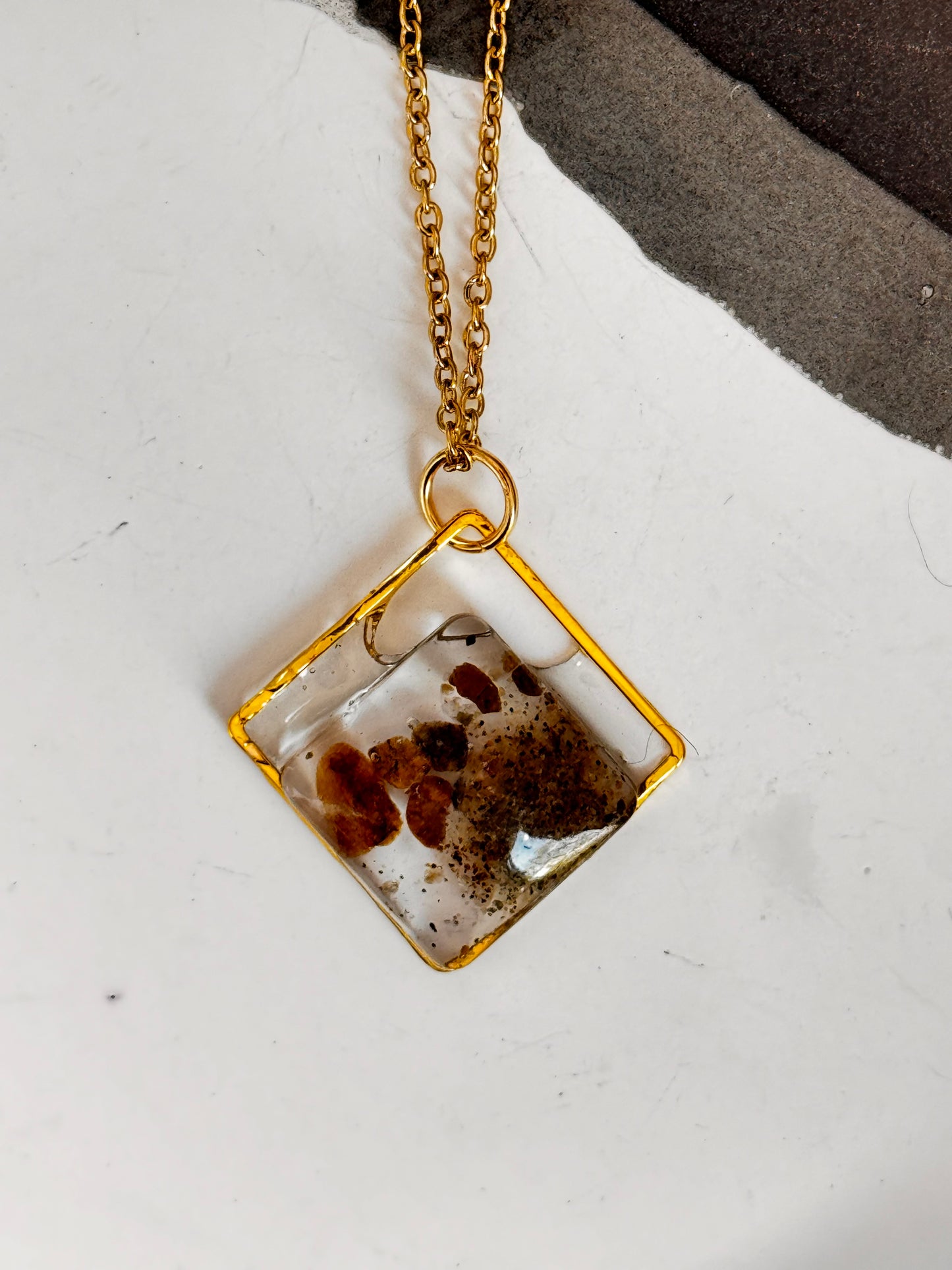 Missouri River Gold Diamond Pendant