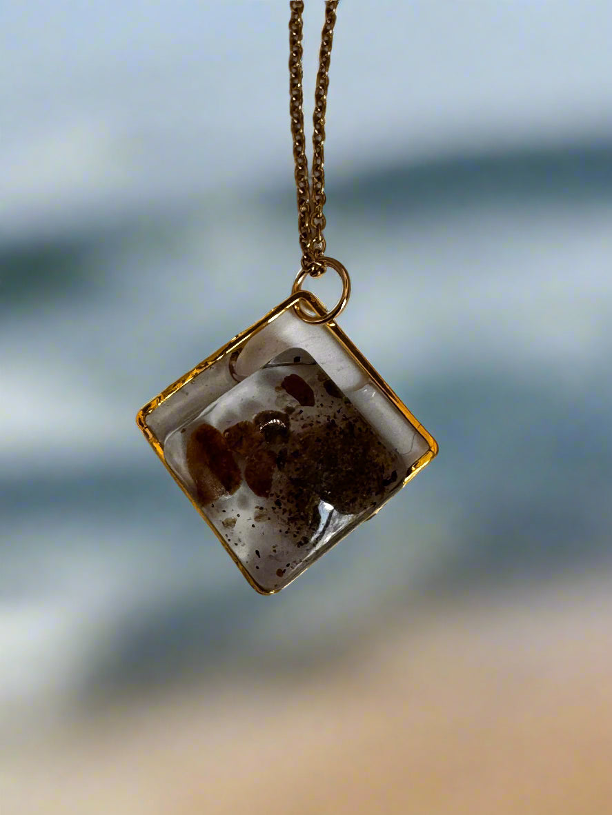 Missouri River Gold Diamond Pendant