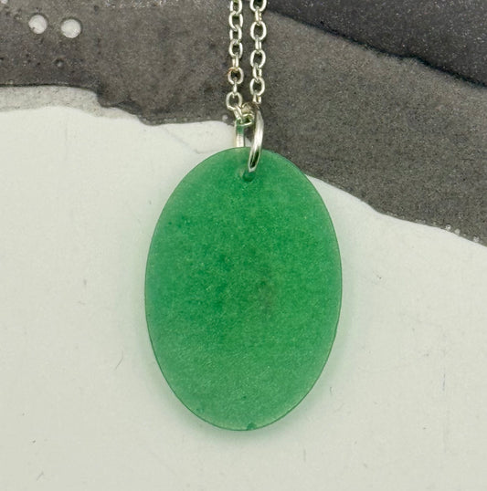 Emerald drop oval pendant