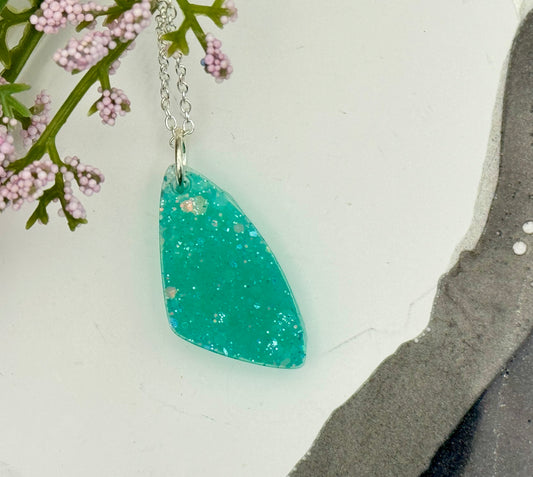 Seafoam mist triangle pendant