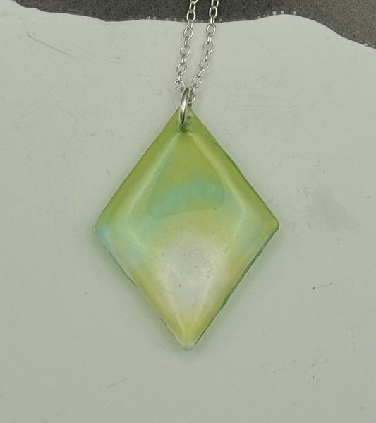Lemon-lime diamond-shaped pendant
