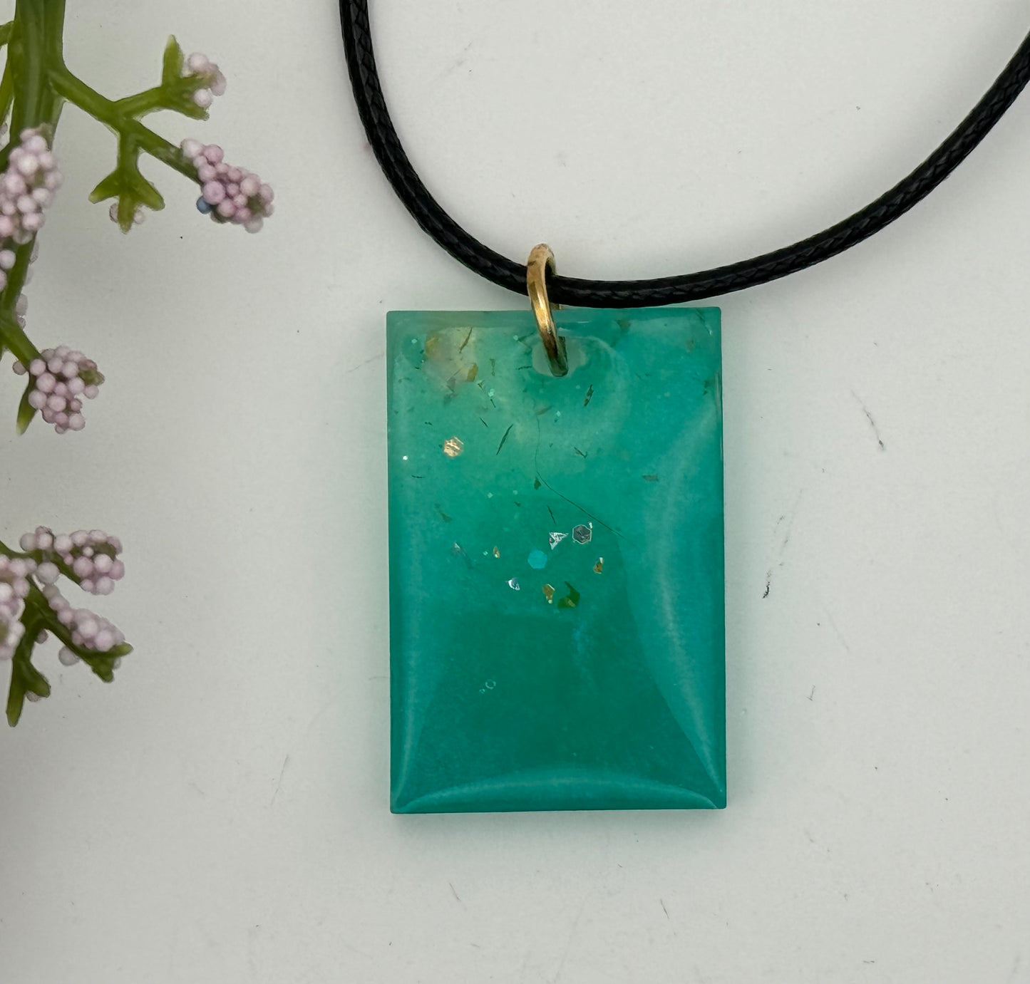 Seafoam rectangle pendant