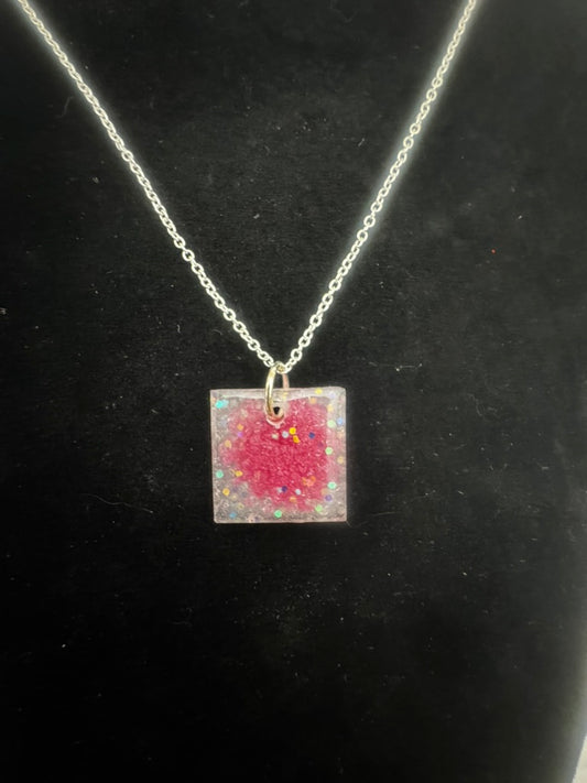 Pretty in Pink Glitter Square