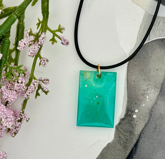 Seafoam rectangle pendant