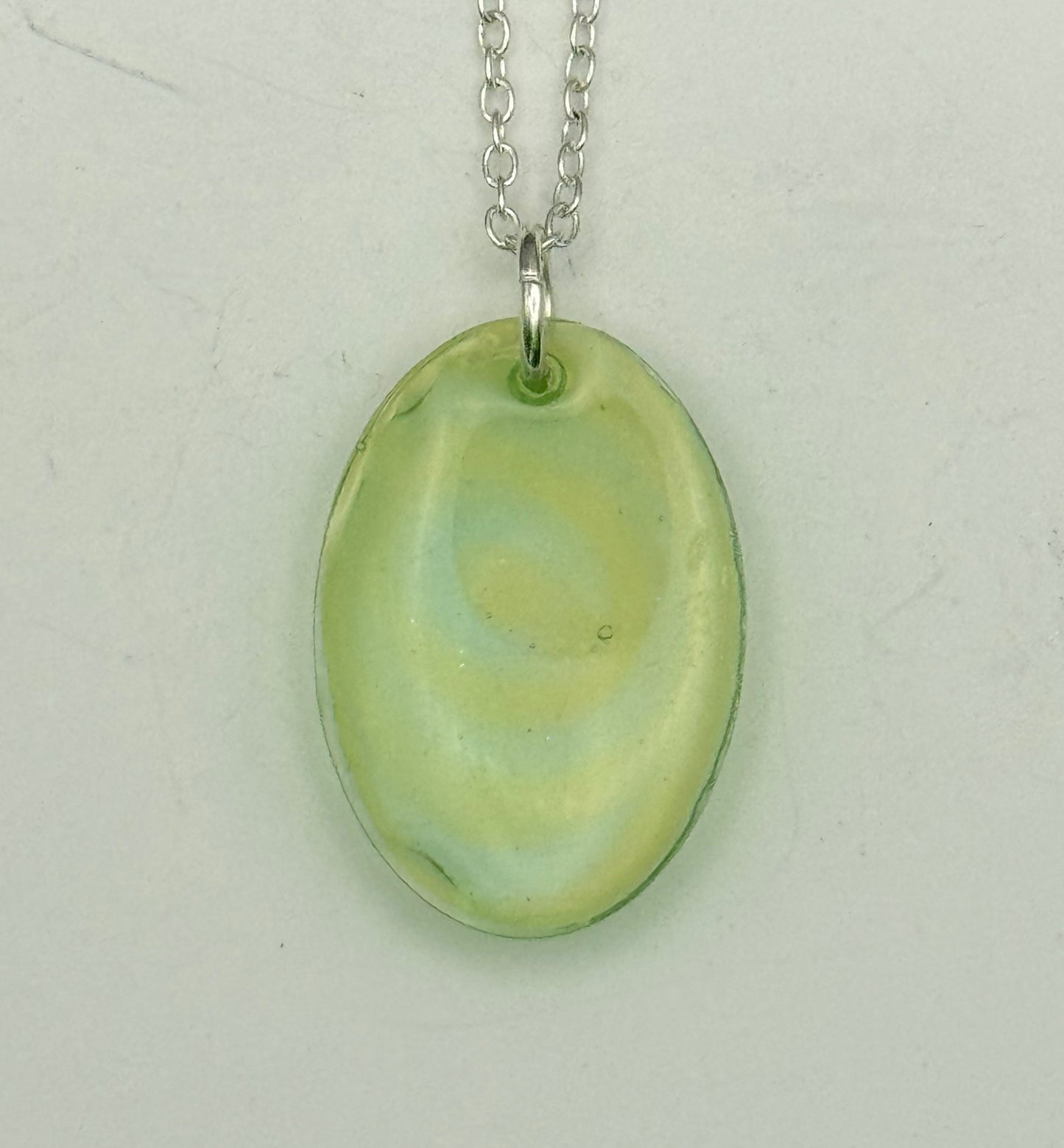 Lemon-lime oval pendant