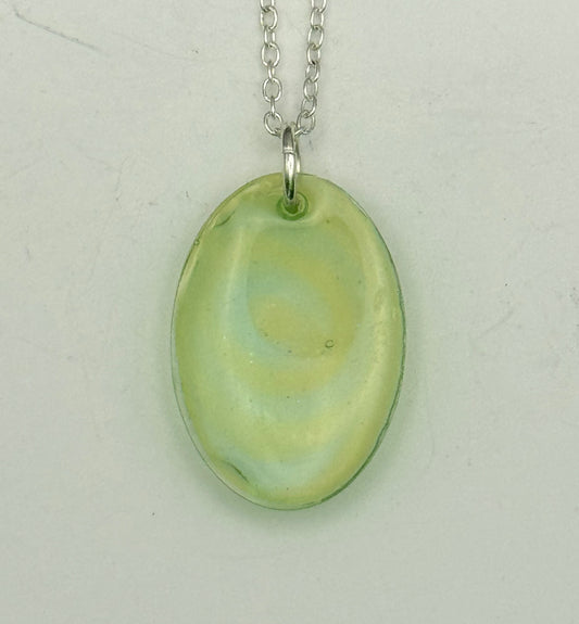 Lemon-lime oval pendant