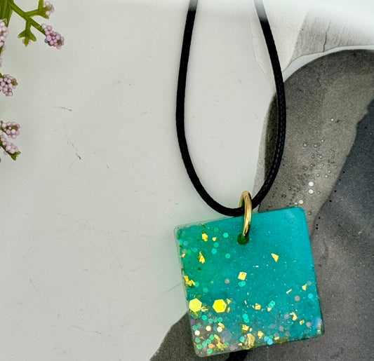 Seafoam mist square pendant
