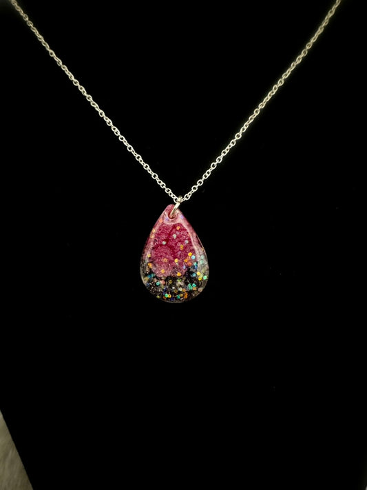 Pretty in Pink Glitter tear drop
