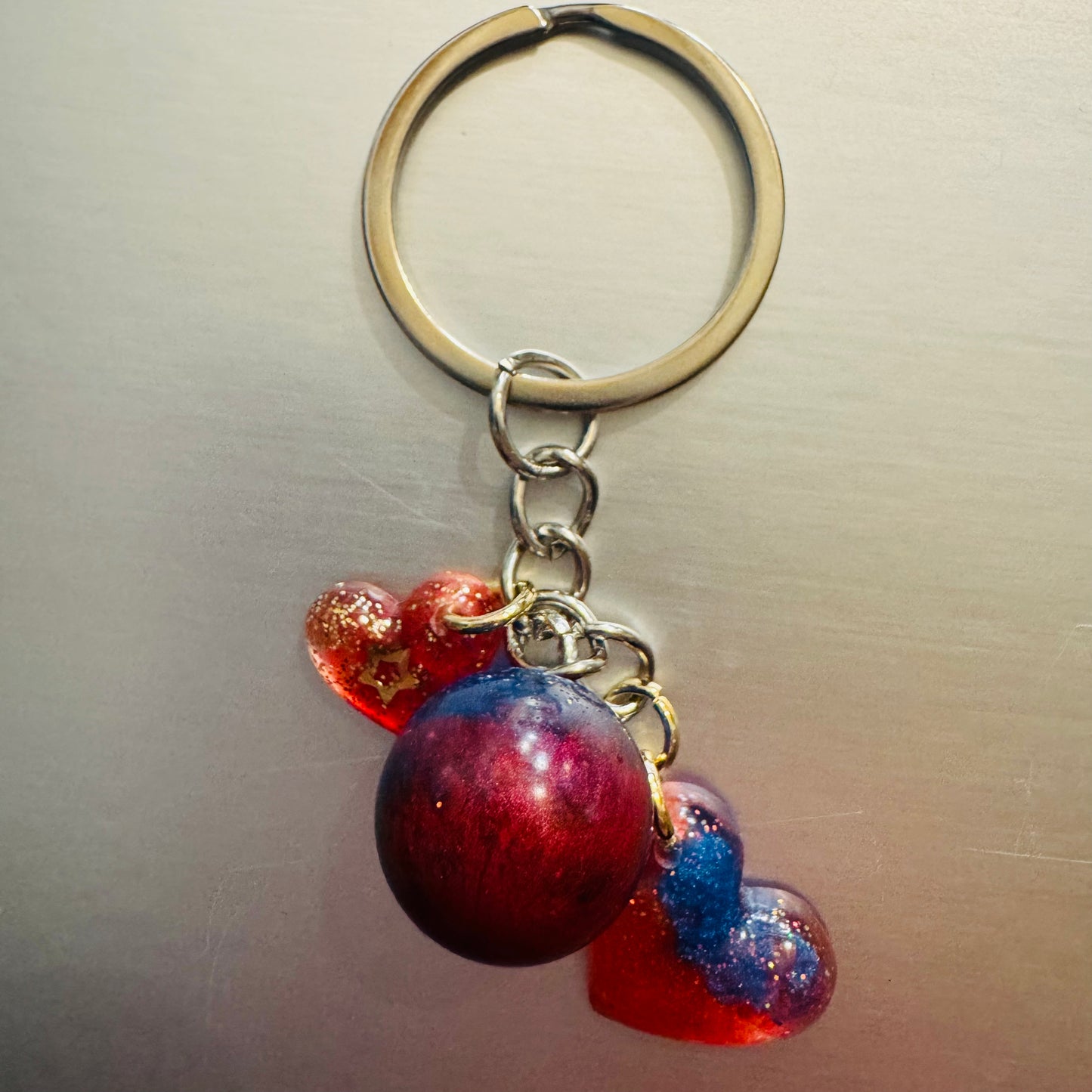 Patriotic Hearts Keychain