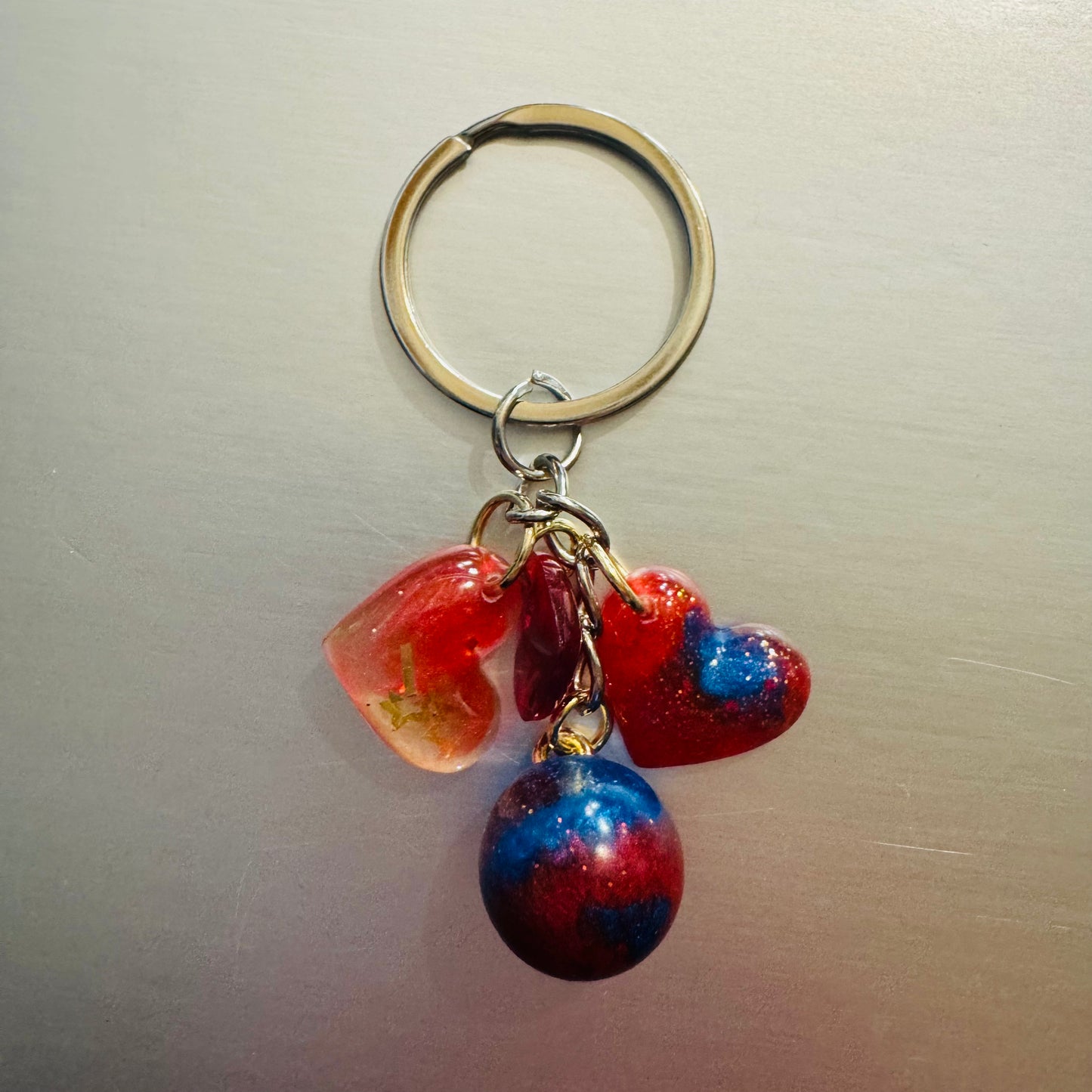 Patriotic Hearts Keychain