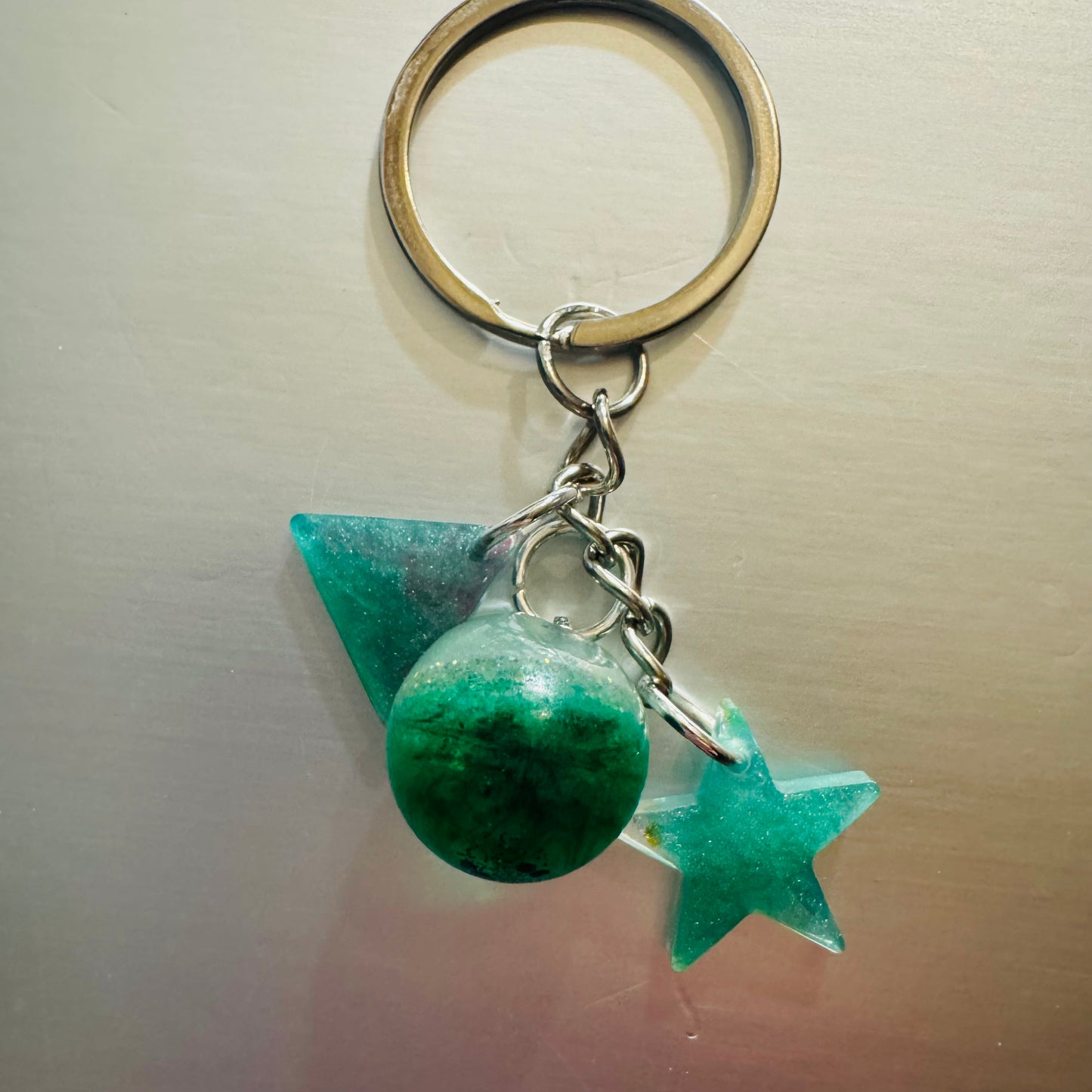 Emerald Geometrics Keychain