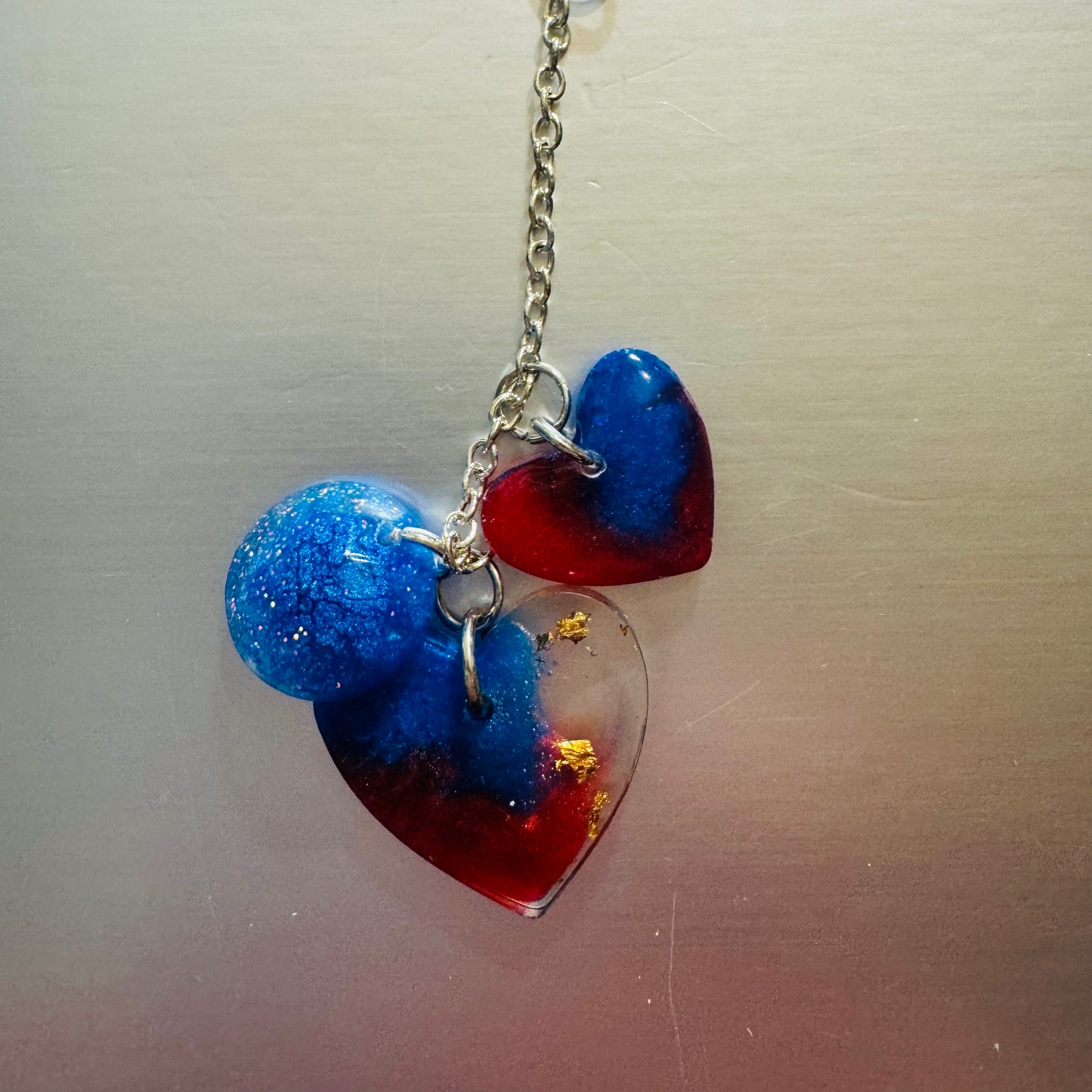 Patriotic Hearts Keychain