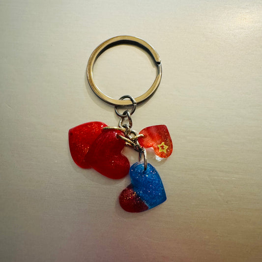 Patriotic Hearts Keychain