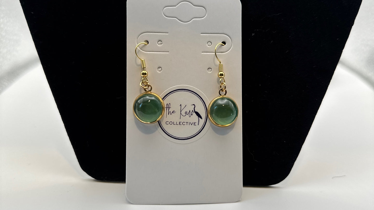 Emerald and gold earrings