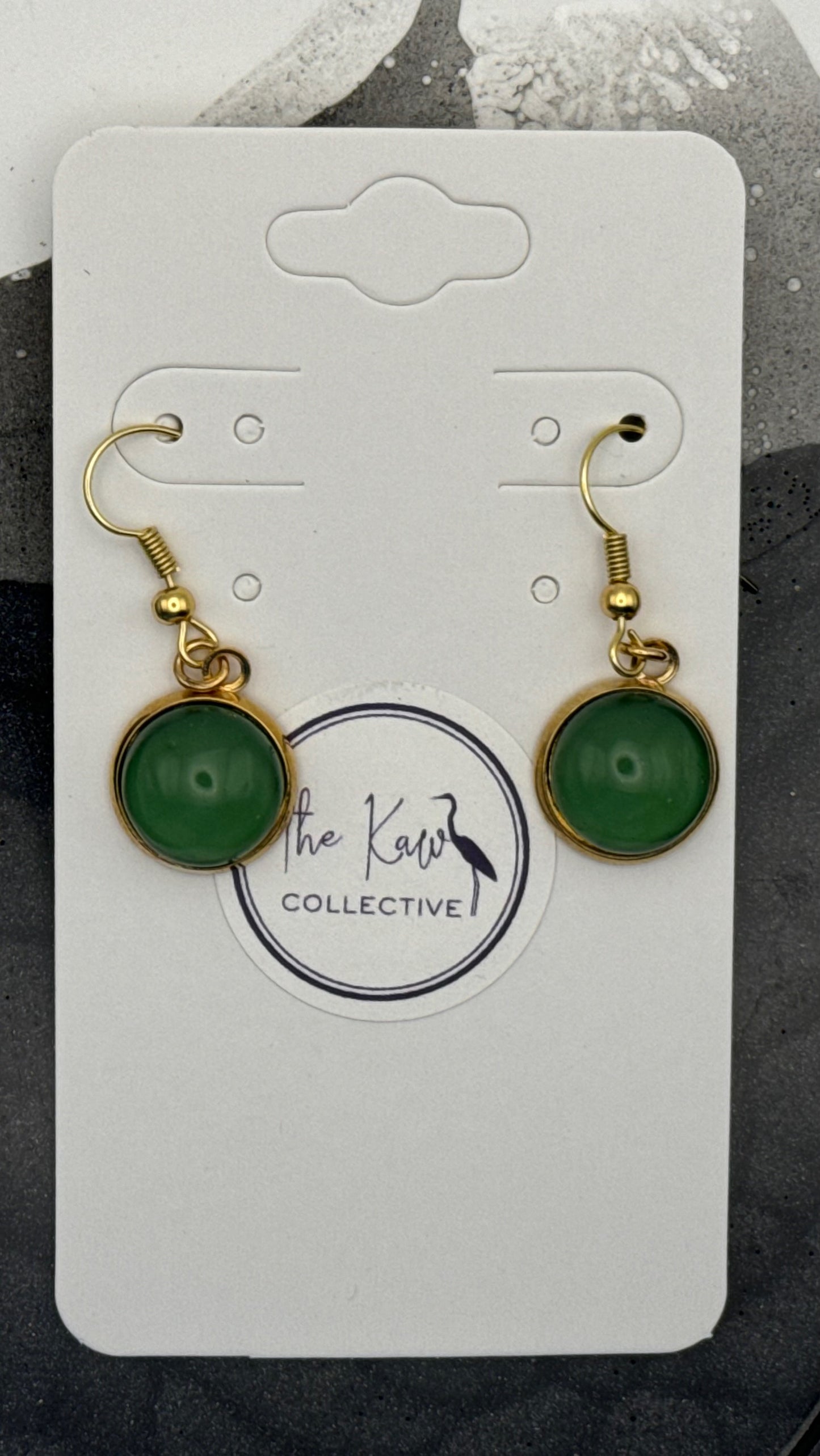 Emerald and gold earrings