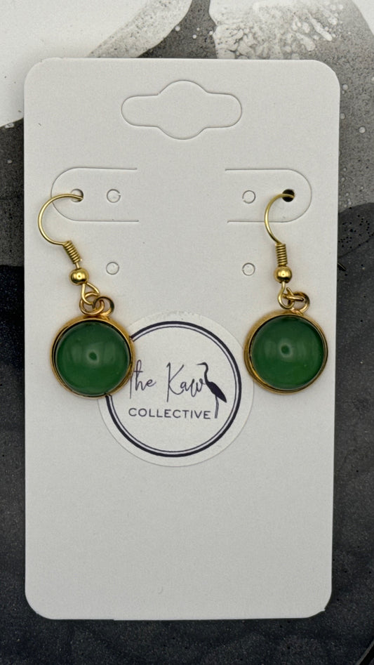 Emerald and gold earrings