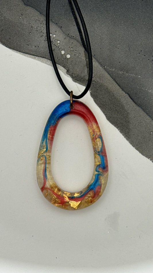Golden Wave Patriotic Pendant