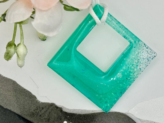 Seafoam square pendant