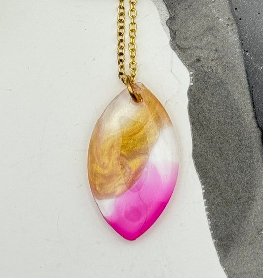 Pink and gold pendant