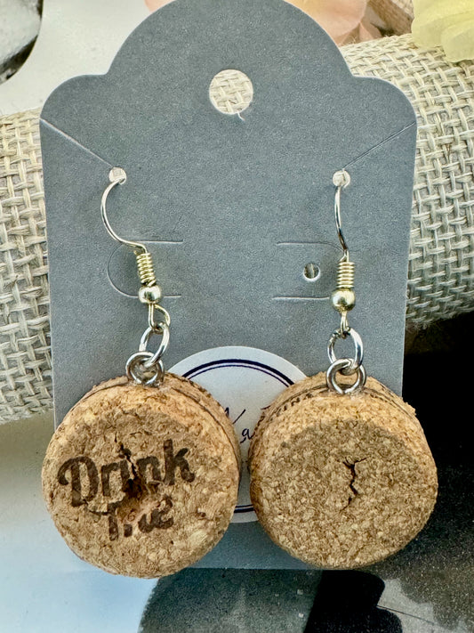 Drink Me Cork Earrings
