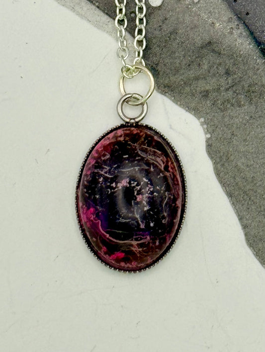 Oval multi-colored pendant