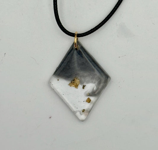 Diamond black and gold elegance pendant