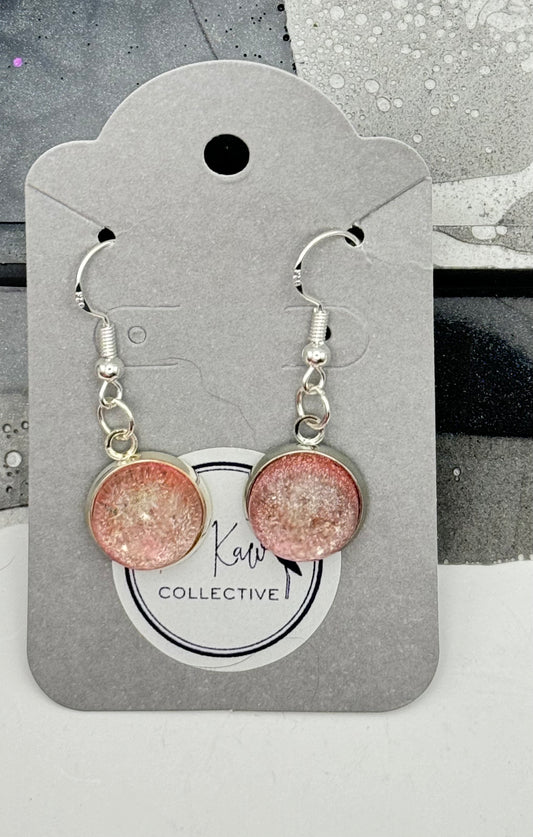 Pink glitter earrings