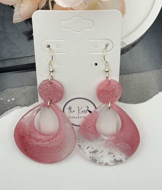 Pink dangle earrings