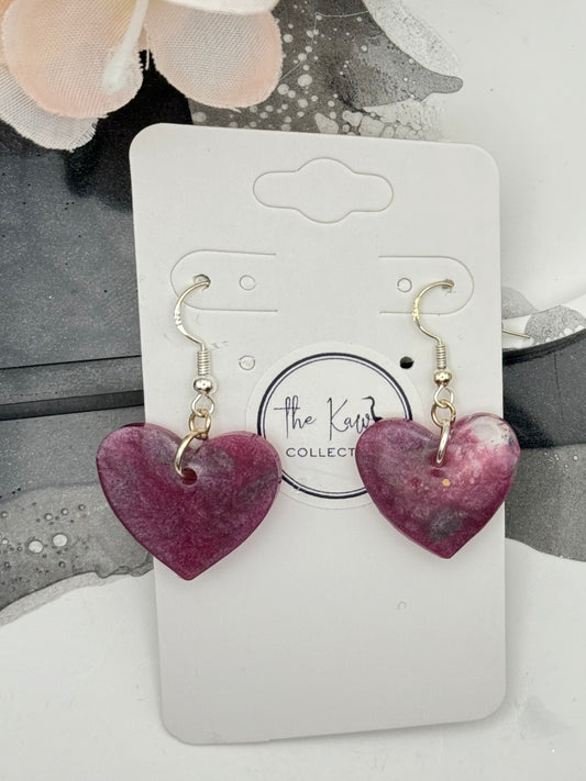 Heart dangle earrings
