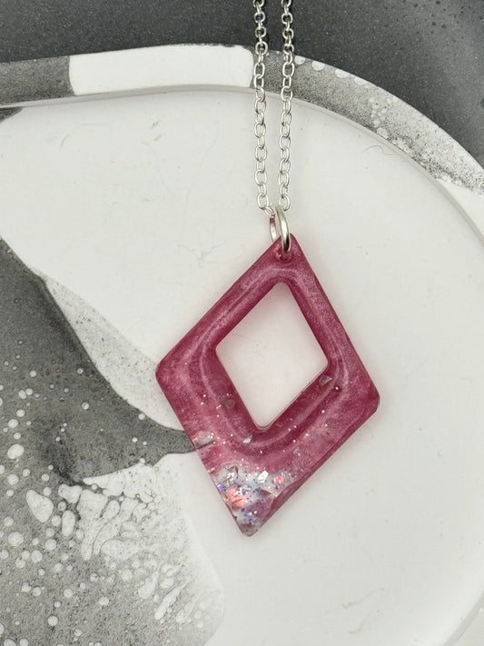 Pink pendant with glitter