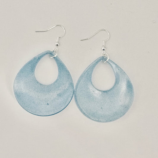 Powder Blue Drop Hoops
