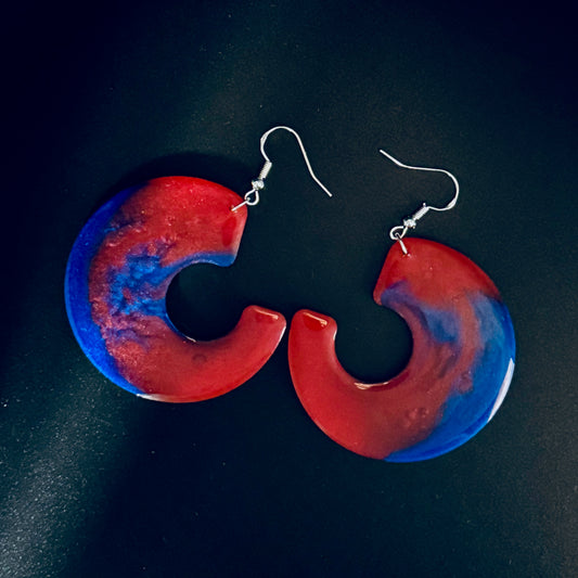 Team Spirit Crescent Earrings