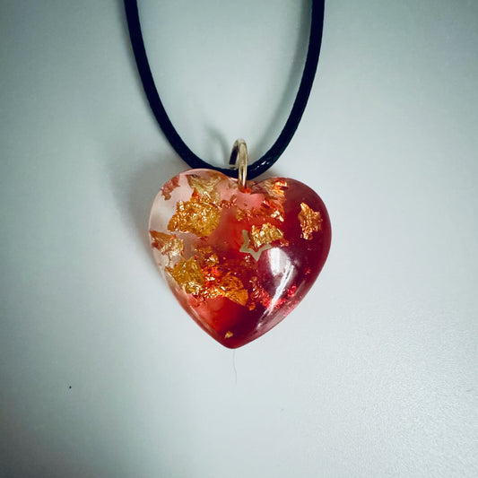 Go for the Red and Gold Heart Pendant
