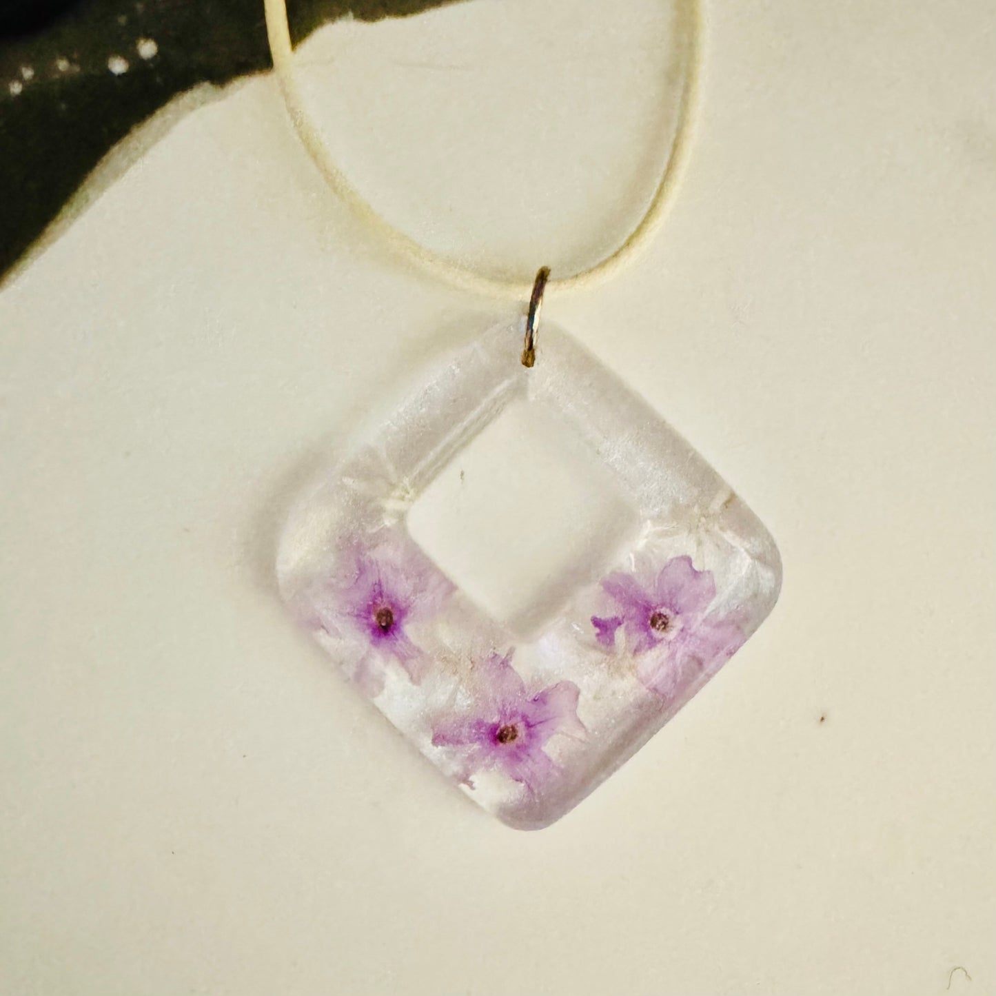 Purple flower pendant