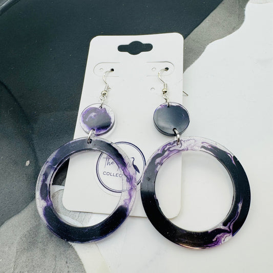 Violet Swirl Hoops