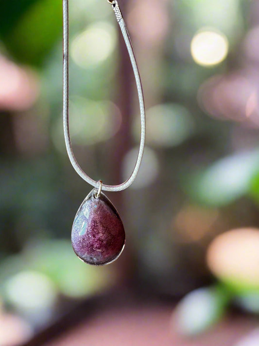 Midnight Pink Teardrop Pendant