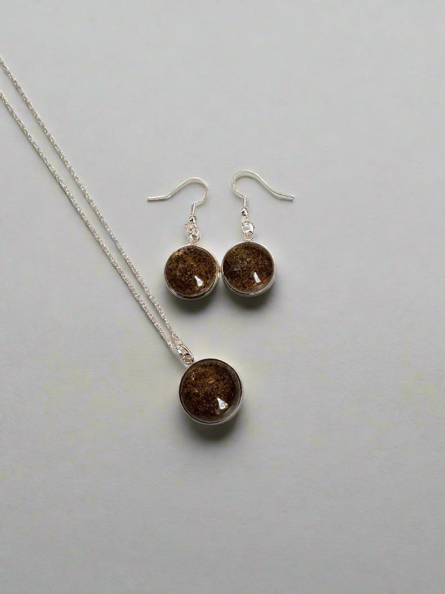 Missouri River Pendant & Earring Set (silver-plated)